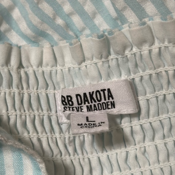 BB Dakota Light Blue and White Striped Sundress - Picture 7 of 9